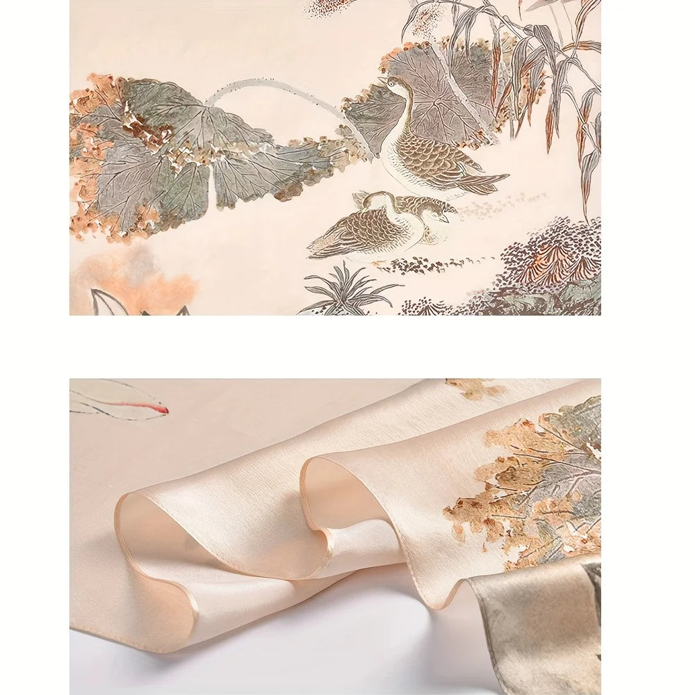 New Silk Scarf Mulberry Silkworm Shawl Women's Day Mother's Gift for Elders Mother's Day 100% Real Silk Satin Size: