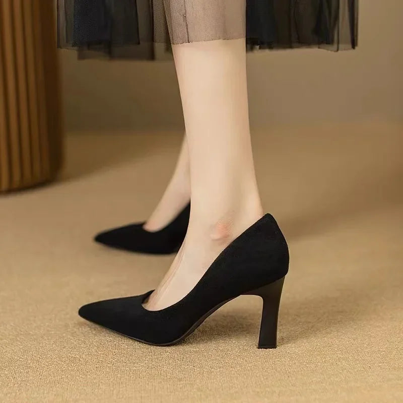 New In Black Special Head Spiral Pattern Fashion Women's Shoes Pointed Fine Heel Wedding High Heels Banquet Nightclub with pumps Shoes