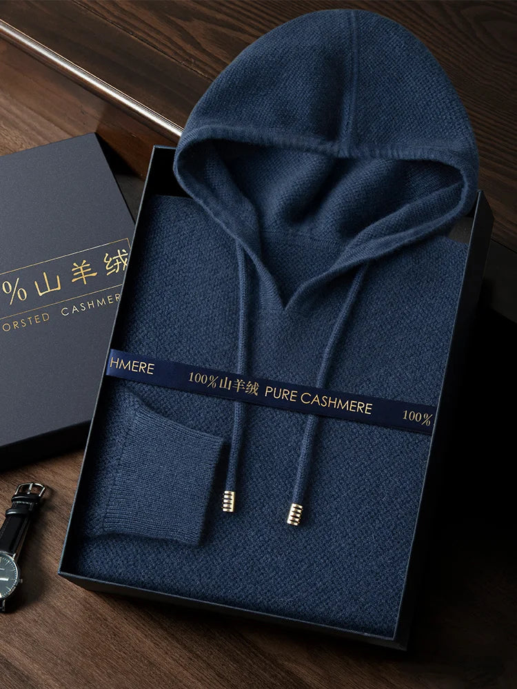 Choice 100% Goat Cashmere Sweater Hoodie Pullovers Autumn Winter Soft Warm Comfy Cashmere Knitwear High Quality Tops