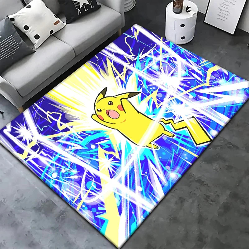 Pokemon Pikachu Cartoon Carpet Rug for Living Room Bedroom Decoration Picnic Camp Kitchen Carpet Crawling Carpet Decoration