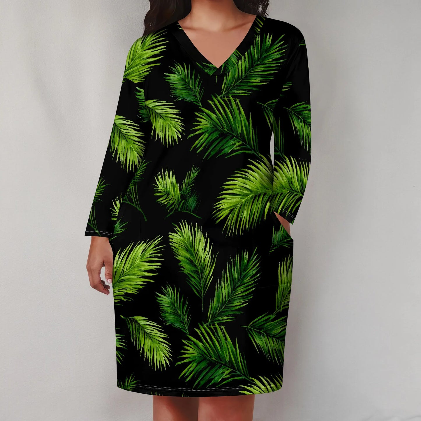 Maxi Dress for Women V Neck Casual Sleeve Wrap Sexy Long Dresses Floral with Belt