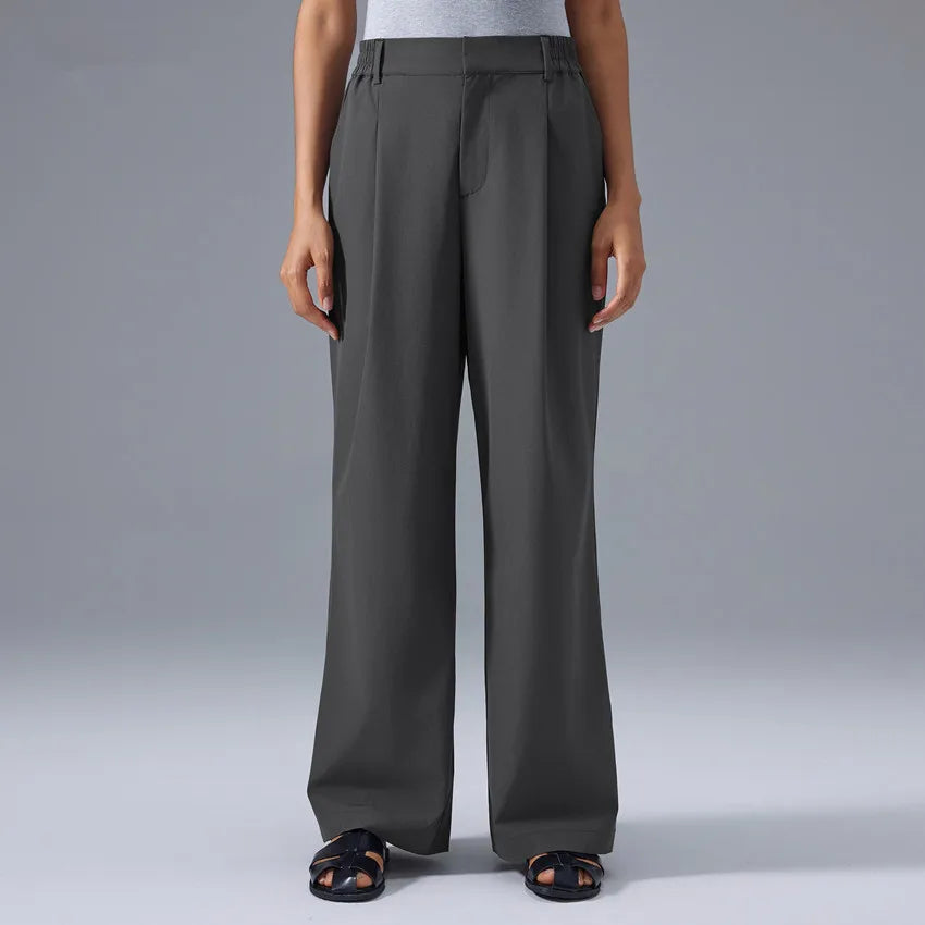 New High Waist Workout Wear Trousers Women Sports Pockets Straight Pants Breathable Loose Casual Athleisure Gym Pants