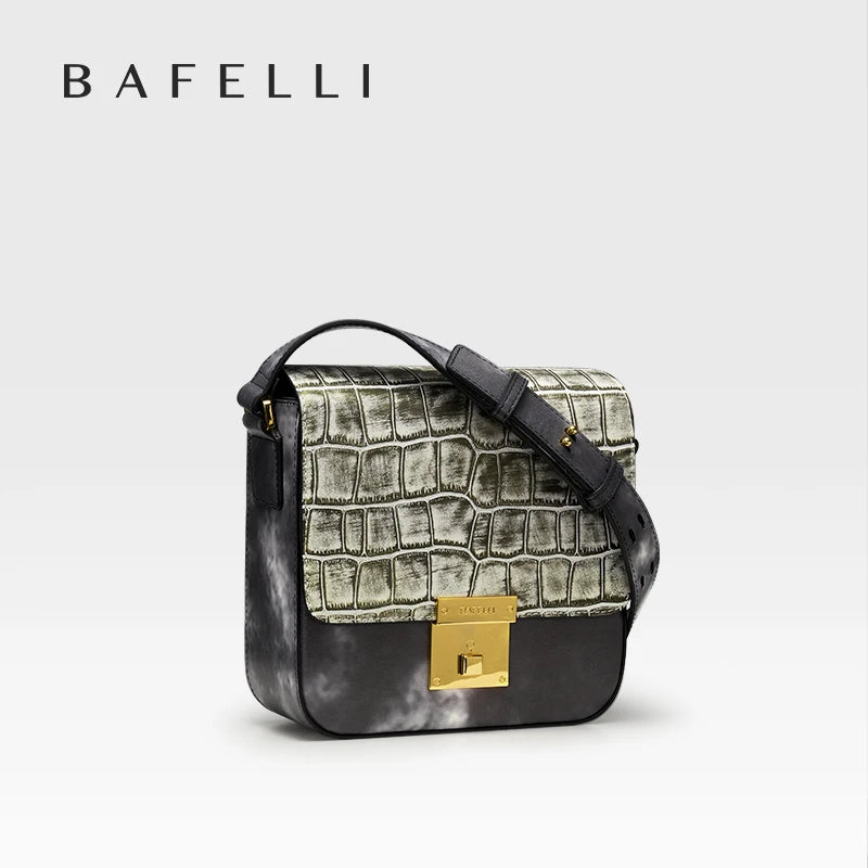 BAFELLI K GOLD WOMEN'S NEW FASHION BAG LEATHER ORIGINAL DESIGNER LUXURY BRAND TRENDING SHOULDER PURSE CASUAL STYLE