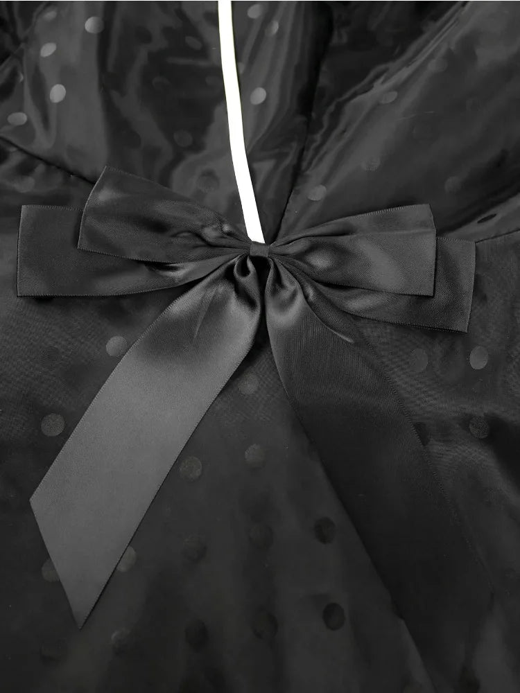 Summer Dress Dot V Neck Bell Sleeve A Line Plus Size Polka Outfits for Women Casual Loose Fit Elegant Beach Holiday Dress