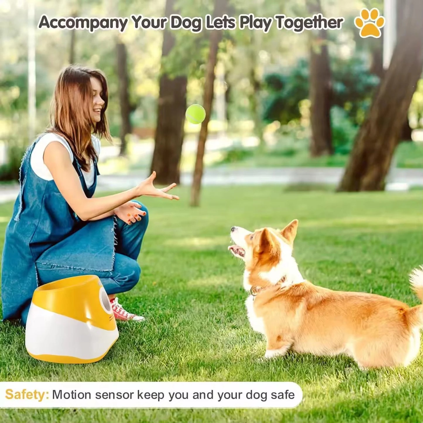 Automatic Ball Launcher for Dogs - BallLauncher for Medium & Small Dogs, Self-Throwing Machine,Dog Ball Thrower Launcher