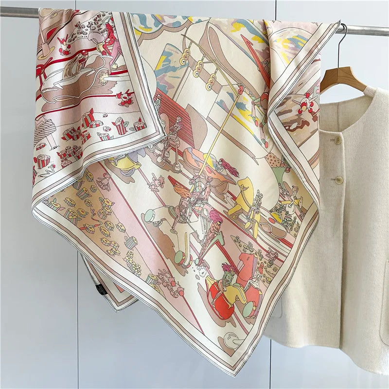 Reversible Scarf Wool Silk Scarfs Women Winter Shawls Warm Soft Pashmina Oversized Foulard Wrap Stole Christmas Gift