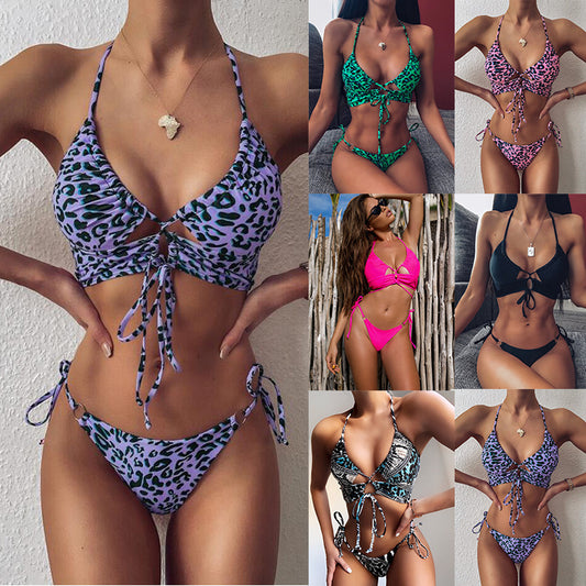 new swimsuit bikini women's split swimsuits printed bikini swimsuits women