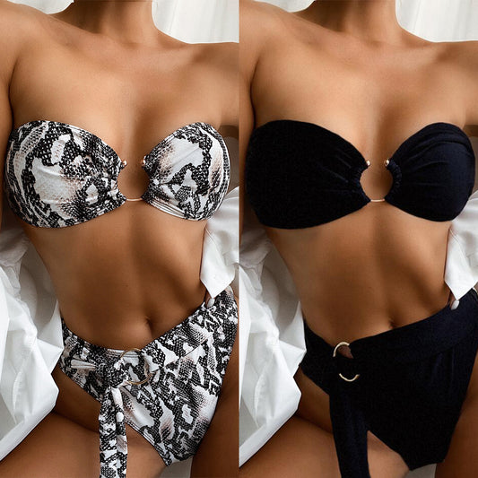 new swimsuit European and American swimsuits  bikini women's split swimsuit tube top bikini