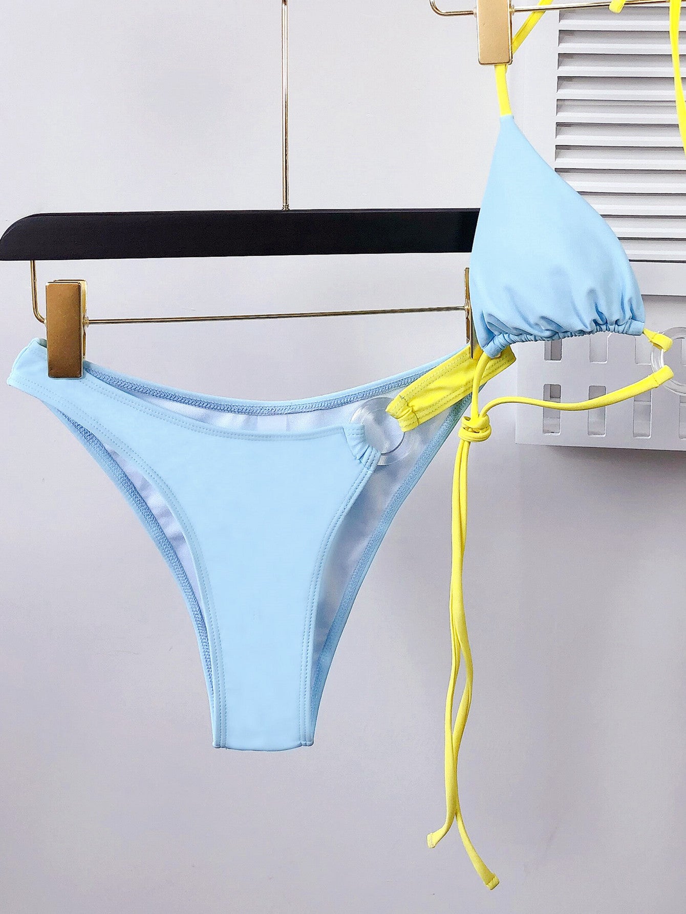 Outer single swimsuits  bikini explosion solid color bikini women's split swimsuits triangular bikini