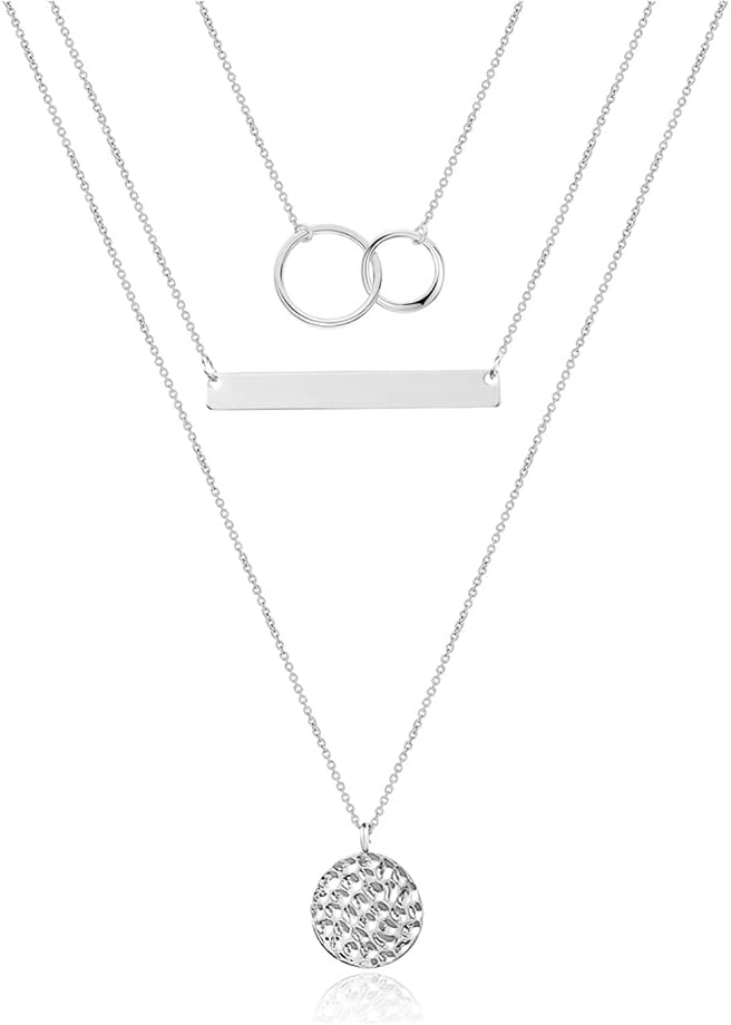 Manufacturer  Turandoss Dainty Layered Choker Necklace, Handmade 14K Gold Plated Y Pendant Necklace Multilayer Bar Disc Necklace Adjustable Layering Choker Necklaces for Women  necklace