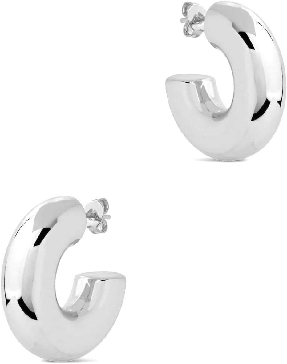 Manufacturer  CONRAN KREMIX Waterproof Chunky Gold Hoops Earrings for Women Non Tarnish, Thick Gold Plated Circle Open Hoop,Lightweight Hollow Earrings Trendy  earring