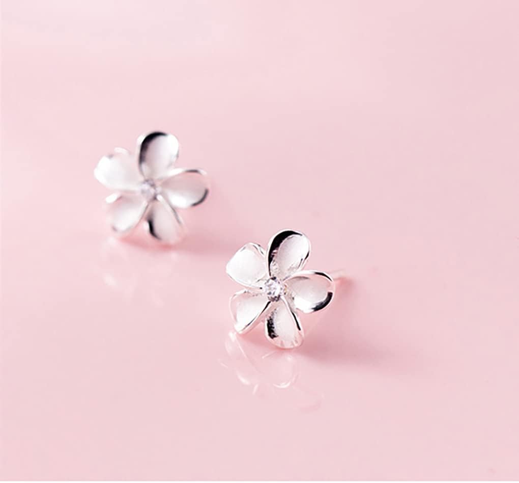 Manufacturer  Reffeer Solid 925 Sterling Silver Plumeria Flower Stud Earrings for Women Teen Girls Crystal Flower Stud Earrings  earring