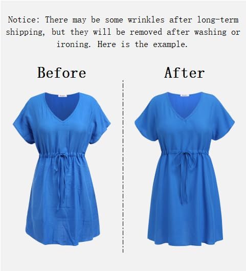 Manufacturer  Ekouaer Womens Swimsuit Coverup Short Sleeve Beach Cover Up Dress V Neck Bikini Beachwear  Swimsuit