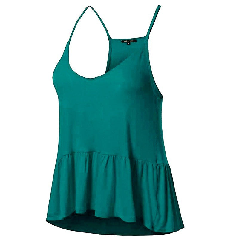 Europe and the United States new tops hot-selling suspender skirt solid color T-shirt large size women's summer