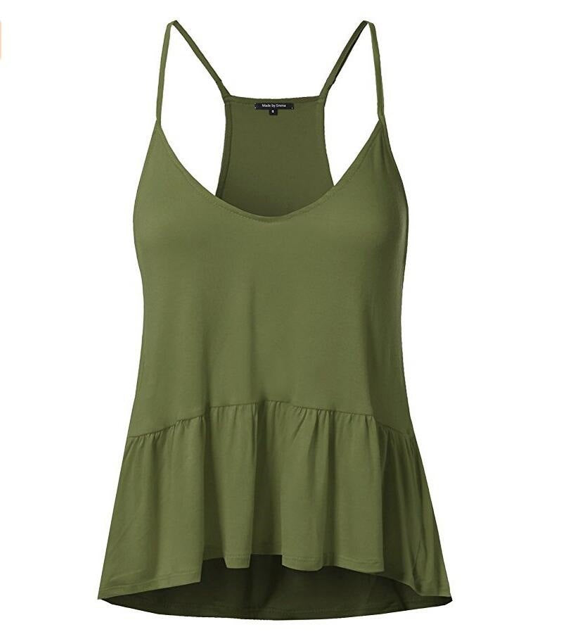 Europe and the United States new tops hot-selling suspender skirt solid color T-shirt large size women's summer