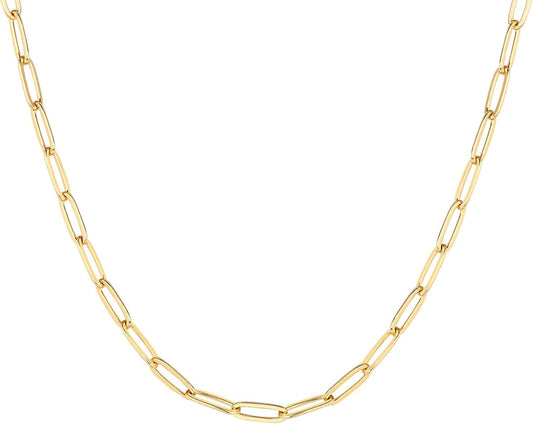 Manufacturer  PAVOI 14K Gold Plated Curb Paperclip Box Sphere Bead Snake Herringbone and Figaro Chain Adjustable Necklace  Necklace