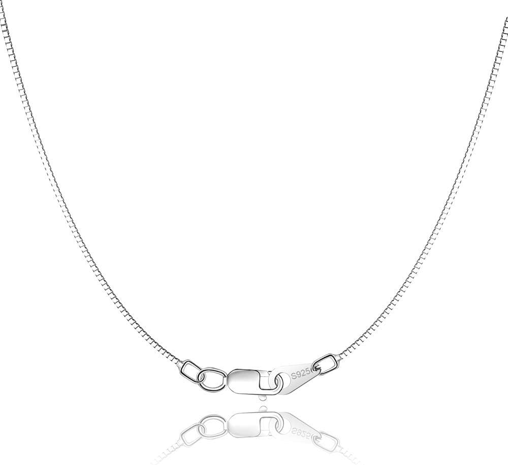 Manufacturer  Jewlpire Solid 18K Gold Over 925 Sterling Silver Chain Necklace for Women Girls, 0.8mm Box Chain Lobster Claw Clasp-Super Thin & Strong Necklace Chain 16/18/20/22/24 Inch  necklace