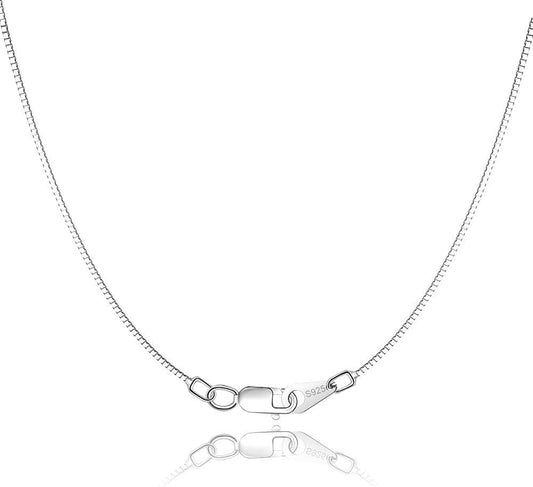 Manufacturer  Jewlpire Solid 18K Gold Over 925 Sterling Silver Chain Necklace for Women Girls, 0.8mm Box Chain Lobster Claw Clasp-Super Thin & Strong Necklace Chain 16/18/20/22/24 Inch  necklace