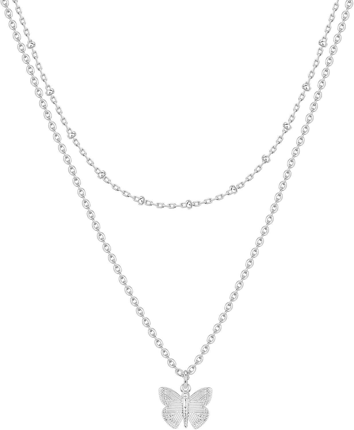 Manufacturer  PAVOI 14K Gold Plated Layering Necklaces | Stylish Minimalist Design Pendant Necklaces | Butterfly, Heart, Lock, Evil Eye, Coin, Lightning Bolt, Circle, Cross Pendants for Women  Necklace