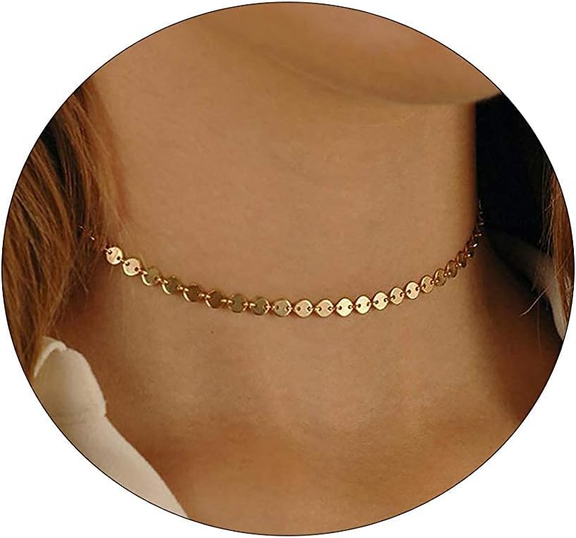 Manufacturer  BERISO 14K Gold/Silver Plated Satellite Choker Shining Dots Station Box Chain 3 Blue Beads Sparkle Chain Necklace Open Hearts Open Stars Link Chain Exquisite Jewelry for women  necklace