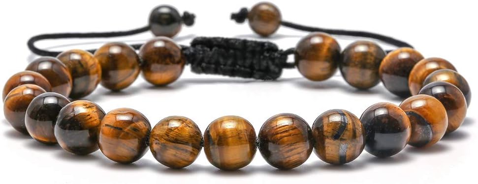 Manufacturer  M MOOHAM Natural Stone Bracelets for Men - 8mm Tiger Eye, Matte Agate, Lava Rock - Teen Boys Gifts for Birthday, Anniversary, Christmas  bracelets