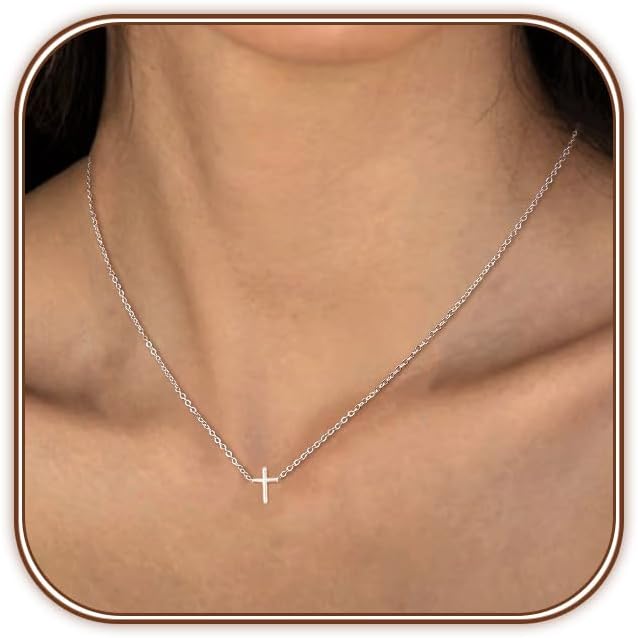 Manufacturer  Cross Necklace for Women 14K Gold Plated/Sterling Silver Cross Necklace Dainty Tiny Layered Choker Cross Pendant Necklaces Faith Jewelry First Communion Gifts for Her ﻿  necklace