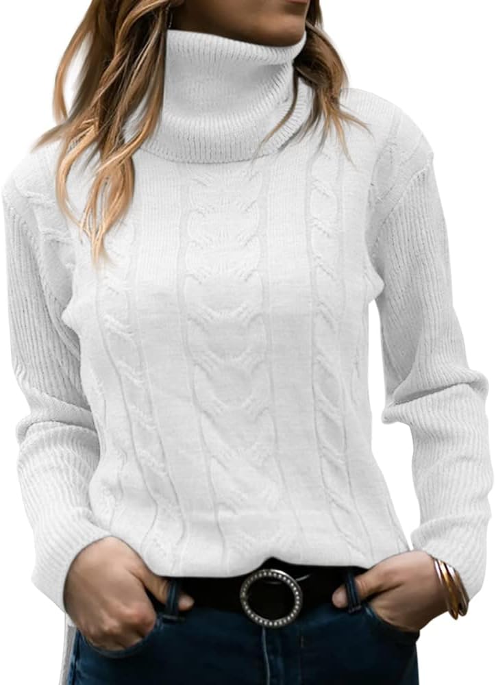 Manufacturer  Langwyqu Womens' Turtleneck Long Sleeve Cable Knit Sweaters   sweaters