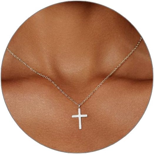 Manufacturer  Cross Necklace for Women 14K Gold Plated/Sterling Silver Cross Necklace Dainty Tiny Layered Choker Cross Pendant Necklaces Faith Jewelry First Communion Gifts for Her ﻿  necklace