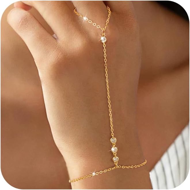 Manufacturer  Bracelets for Women, Waterproof 14K Gold/Silver Plated Stackable Bracelets for Women Non Tarnish Trendy Dainty Paperclip Figaro Box Herringbone Hand Chain Bracelet Pack Stack Adjustable Jewelry for Women  bracelets
