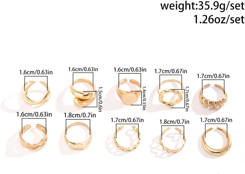 Manufacturer  FUTIMELY 14K Gold Stackable Knuckle Rings Set for Women Teen Girls,Aesthetic Silver 10Pcs Trendy Dainty Open Midi Rings Set,Midi Finger Rings Pack Jewelry Gifts   rings