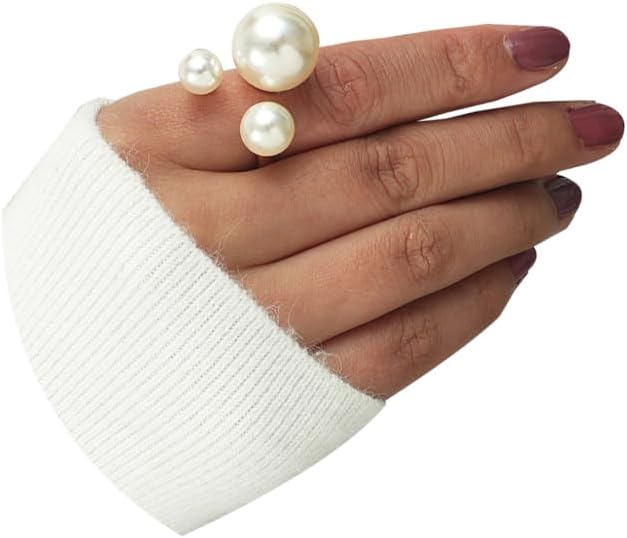 Manufacturer  Pearl Ring for Women Promise Stacking Pearl Rings Adjustable Open Pearls Finger Ring Trendy Personality Christmas Pearls Jewerly Prom Dress Jewerly   rings