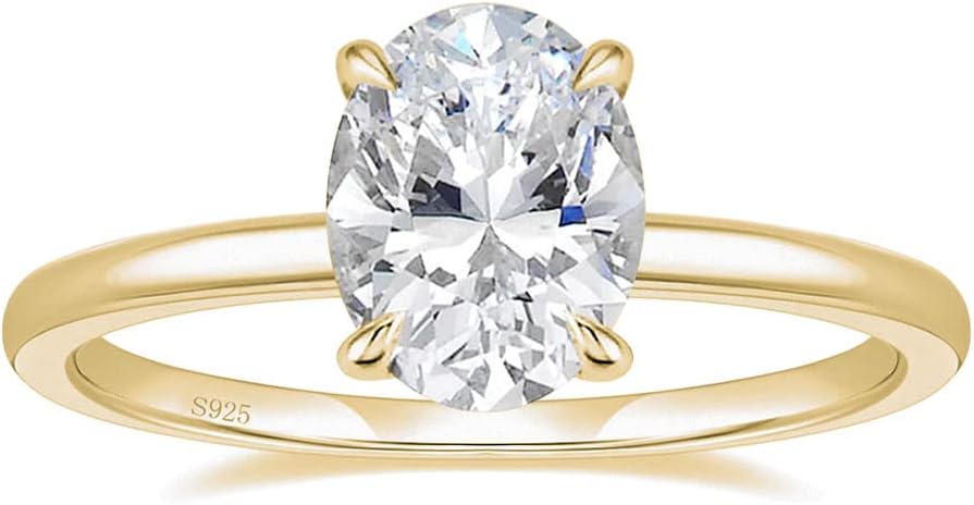 Manufacturer  EAMTI 3CT 925 Sterling Silver Engagement Rings Oval Cut Solitaire Cubic Zirconia CZ Wedding Promise Rings for Her Wedding Bands for Women Size 3-11   rings