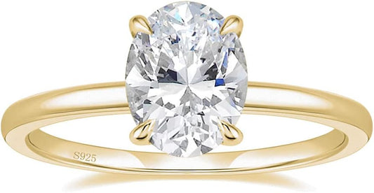 Manufacturer  EAMTI 3CT 925 Sterling Silver Engagement Rings Oval Cut Solitaire Cubic Zirconia CZ Wedding Promise Rings for Her Wedding Bands for Women Size 3-11   rings