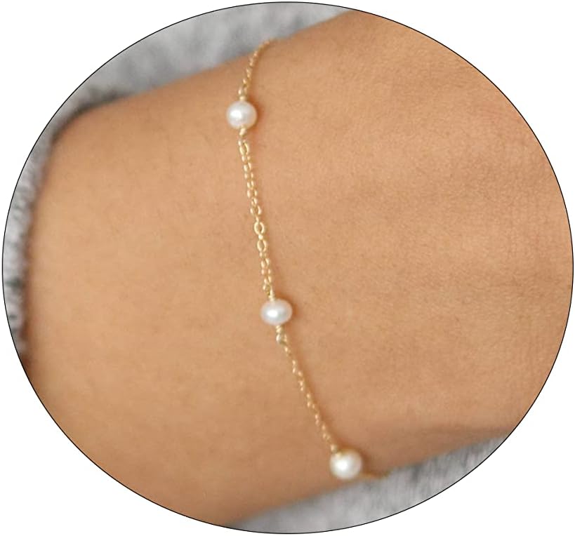 Manufacturer  18K Gold Plated Pearl Beaded Chain Cross Bracelets for Women Adjustable Stainless Steel Dainty Thin Gold Box Cuban Twisted Link Chain Bracelet Bridesmaid Jewelry  bracelets