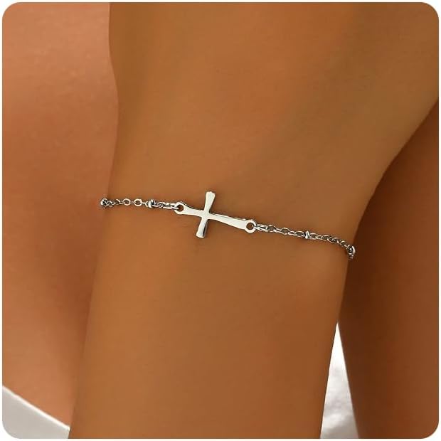 Manufacturer  18K Gold Plated Pearl Beaded Chain Cross Bracelets for Women Adjustable Stainless Steel Dainty Thin Gold Box Cuban Twisted Link Chain Bracelet Bridesmaid Jewelry  bracelets