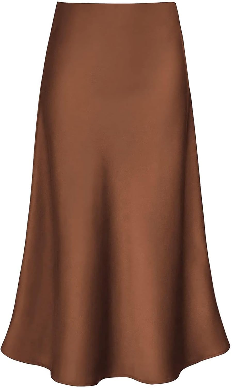 Manufacturer  Women's Satin High Waist Hidden Elasticized Waistband Flared Casual A Line Midi Skirts