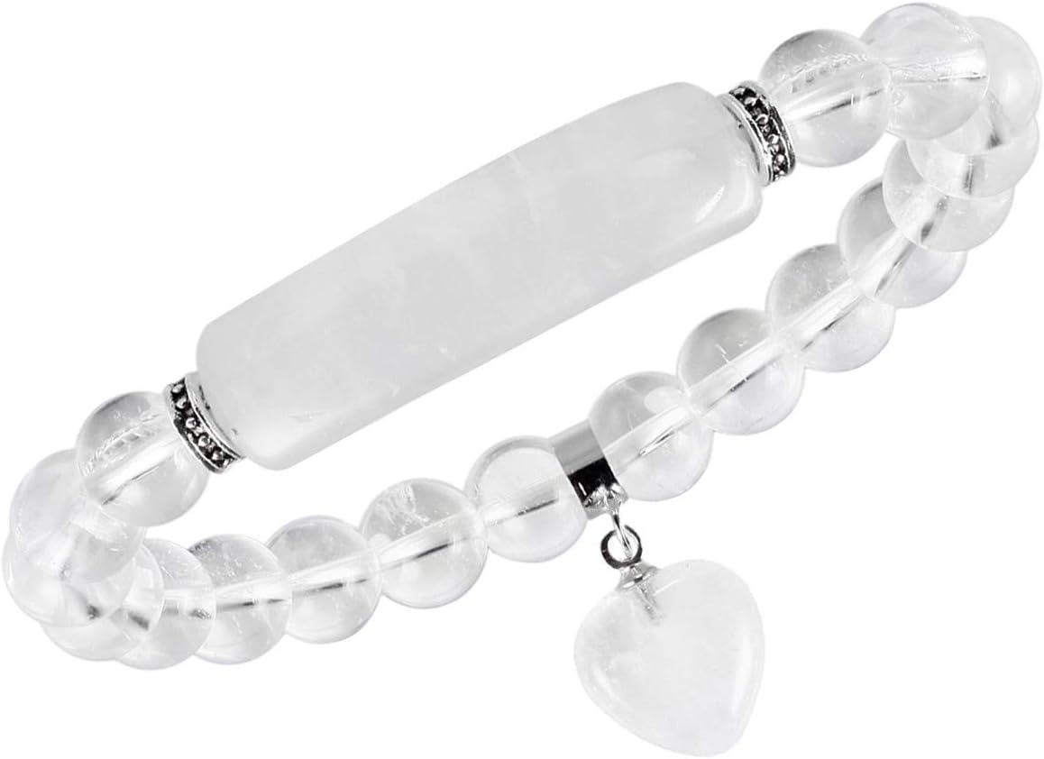 Manufacturer  TUMBEELLUWA Healing Stone Bracelet 8mm Beads Chakra Crystal Energy Heart Charm Bracelet Handmade Jewelry for Women  bracelets