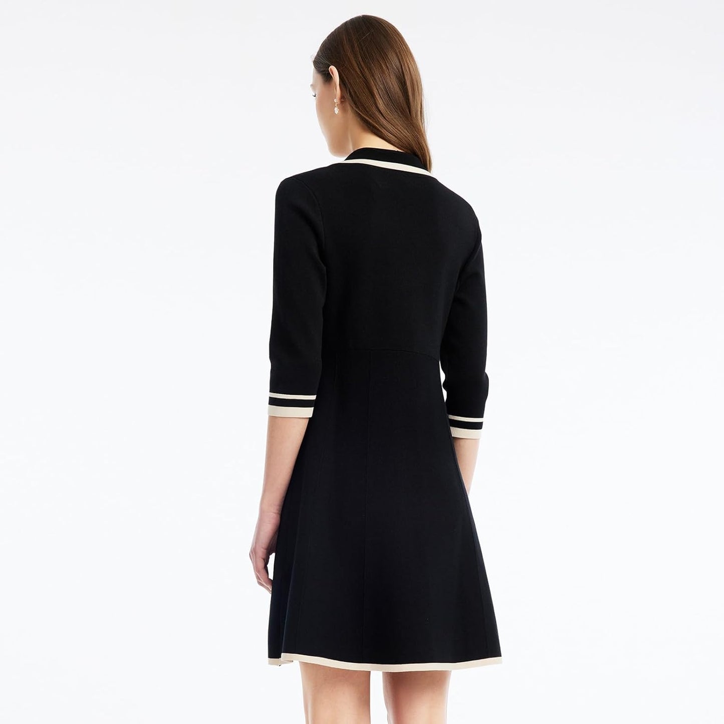 Manufacturer  GOELIA Mini Sweater Dress for Women, Button up 3/4 Sleeve Knit Dresses for Teacher Work Business dresses