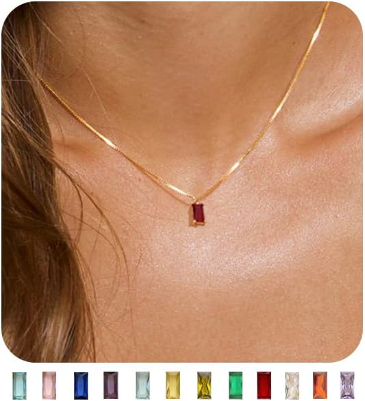 Manufacturer  FUNEIA Diamond Necklaces for Women 14K Gold Plated Emerald Birthstone Necklace for Women Mothers Dainty Gold Necklace Blue Green Cubic Zirconia Pendant Necklace Birthday Gifts for Women Jewelry  necklace