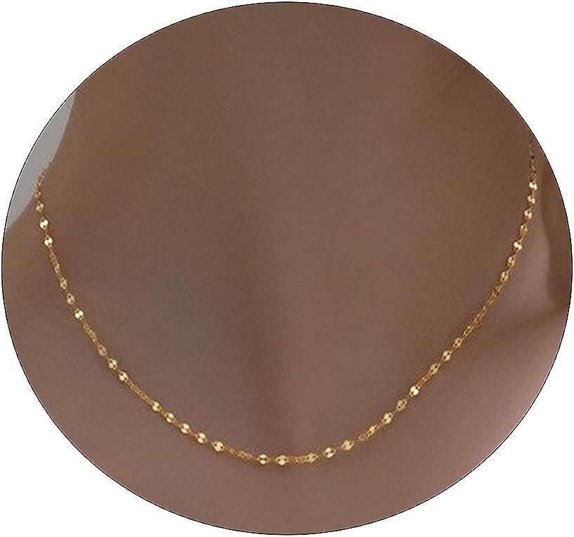 Manufacturer  BERISO 14K Gold/Silver Plated Satellite Choker Shining Dots Station Box Chain 3 Blue Beads Sparkle Chain Necklace Open Hearts Open Stars Link Chain Exquisite Jewelry for women  necklace