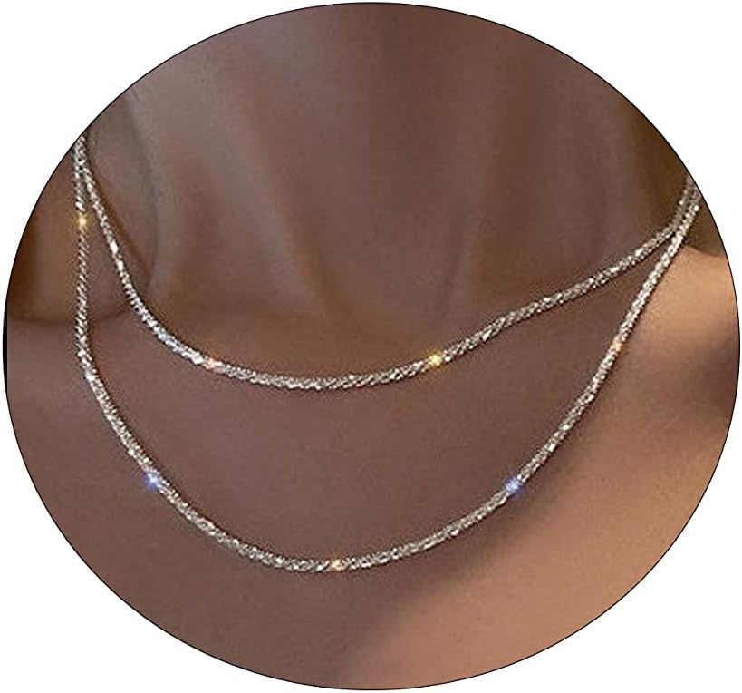 Manufacturer  Tasiso Herringbone Choker Necklace Set Double Layer Snake Chain Herringbone Chain Necklace Layering Necklace Set Cuban Chain Necklace for Women  Necklace