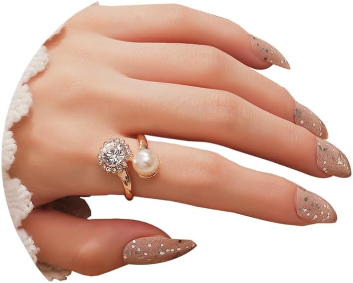 Manufacturer  Pearl Ring for Women Promise Stacking Pearl Rings Adjustable Open Pearls Finger Ring Trendy Personality Christmas Pearls Jewerly Prom Dress Jewerly   rings