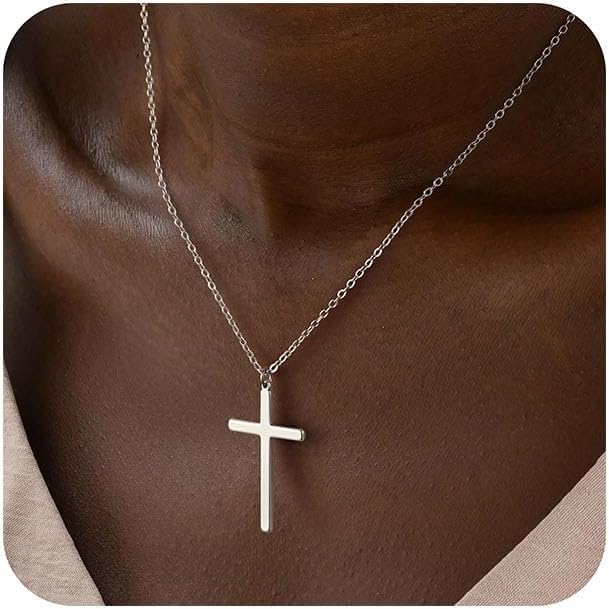 Manufacturer  M MOOHAM Cross Necklace for Women - Dainty Cute Bubble 3D Cross Pendant Necklace Sideways Cross Choker Layered 14K Real Gold Plated Cross Necklace Gifts for Women Girls  necklace