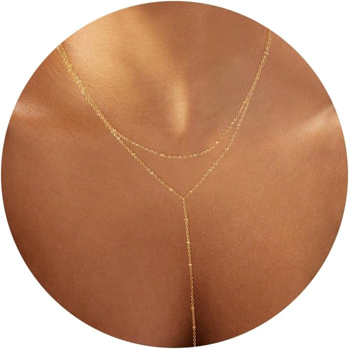 Manufacturer  Foxgirl Lariat Gold Necklace for Women, Dainty Long Necklace 14k Gold Plated/Silver Y-Shaped Pendant Necklace Trendy Layered Cz Beaded Chain Drop Necklaces Simple Gold Jewelry For Women Gift  Necklace
