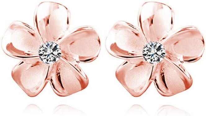 Manufacturer  Reffeer Solid 925 Sterling Silver Plumeria Flower Stud Earrings for Women Teen Girls Crystal Flower Stud Earrings  earring