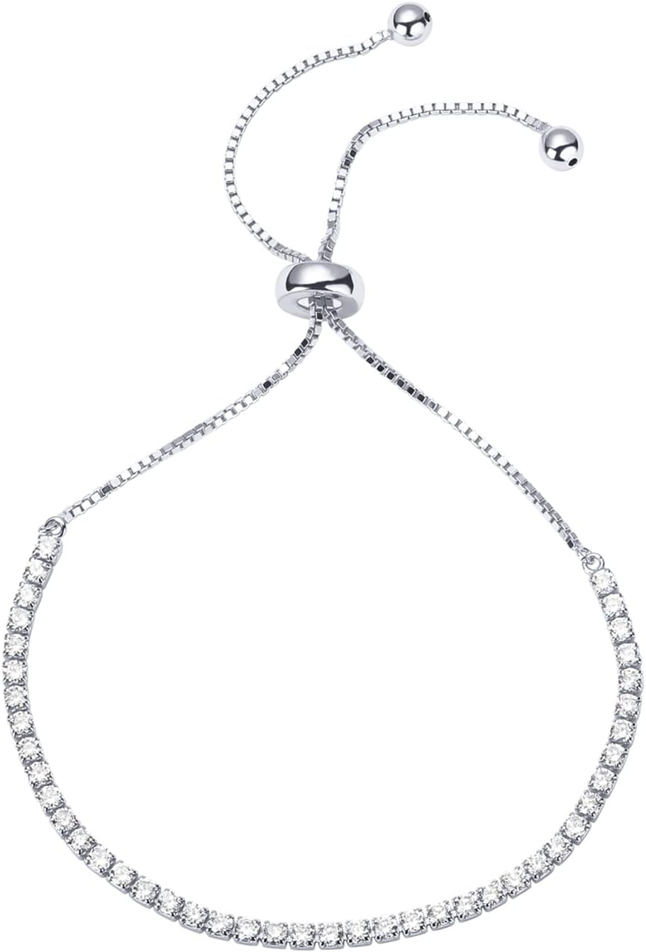 Manufacturer  PAVOI 14K Gold Plated Cubic Zirconia Classic Tennis Bracelet for Women | Adjustable Slider  bracelets