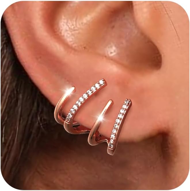 Manufacturer  Tewiky Claw Earrings for Women, 14k Gold Plated/Sterling Silver Claw Earrings Cuff Hypoallergenic Ear Wrap Trendy Cubic Zirconia Warp Cuff Earrings  earring