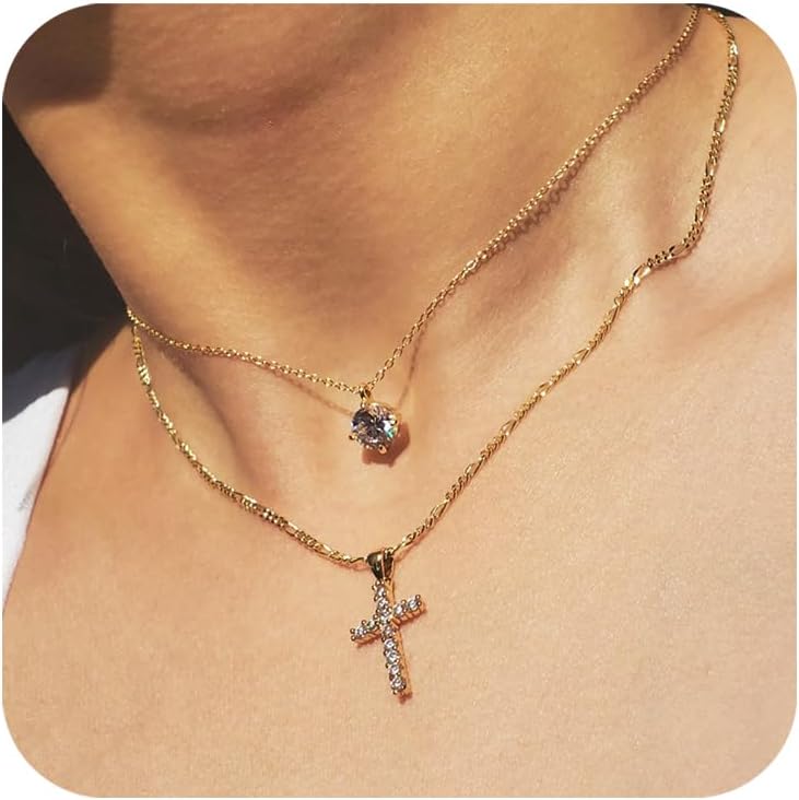 Manufacturer  MONOZO Cross Necklace for Women，14K Gold Plated Cross Necklace Layered Gold Cross Necklace Tiny Sideway Cross Choker Necklace Gold Cross Necklaces for Women Trendy Gold Jewelry Gifts for Women Trendy  necklace