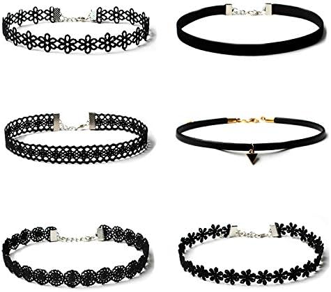 Manufacturer  Maxforever 6 PCS Necklaces Black Velvet Choker Set Classic Gothic Tattoo Lace Chokers  necklace