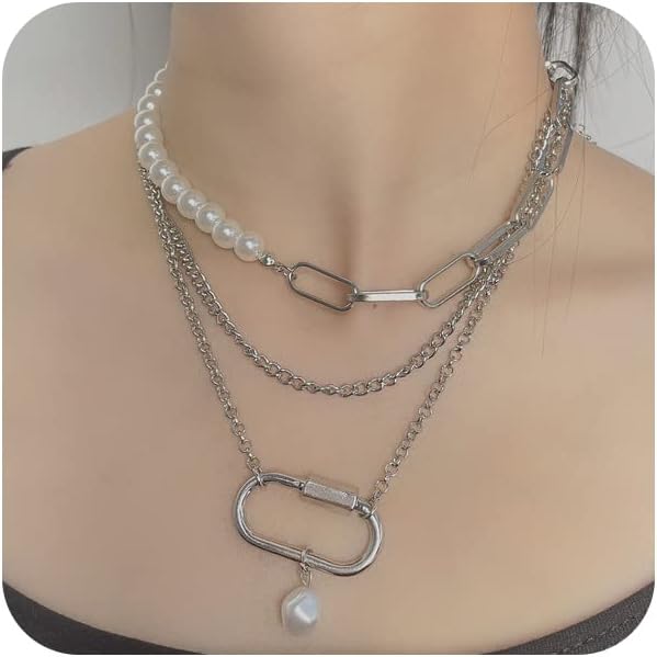 Manufacturer  CSIYANJRY99 Chunky Gold Necklaces for Women,Multilayer Punk 80s Hip Hop Necklace,Layered Cuban Link Chain Statement Necklace 90s Freaknik Outfit Accessories for Women  necklace